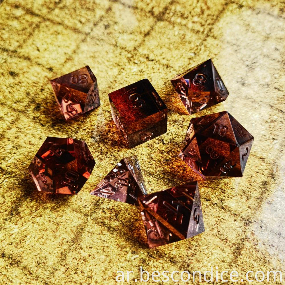 Crystal Unpainted Sharp Edged Dnd Dice Set 4